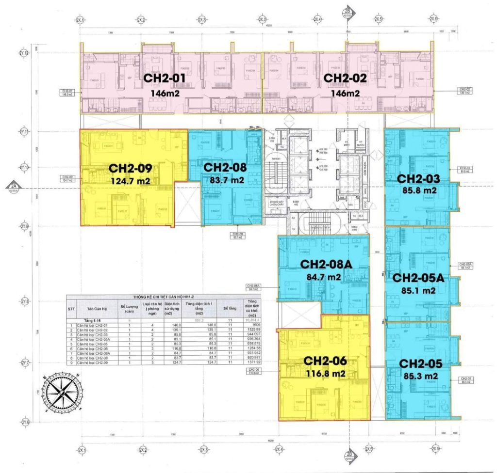 mặt bằng tòa hh1-02 chung cư the matrix premium