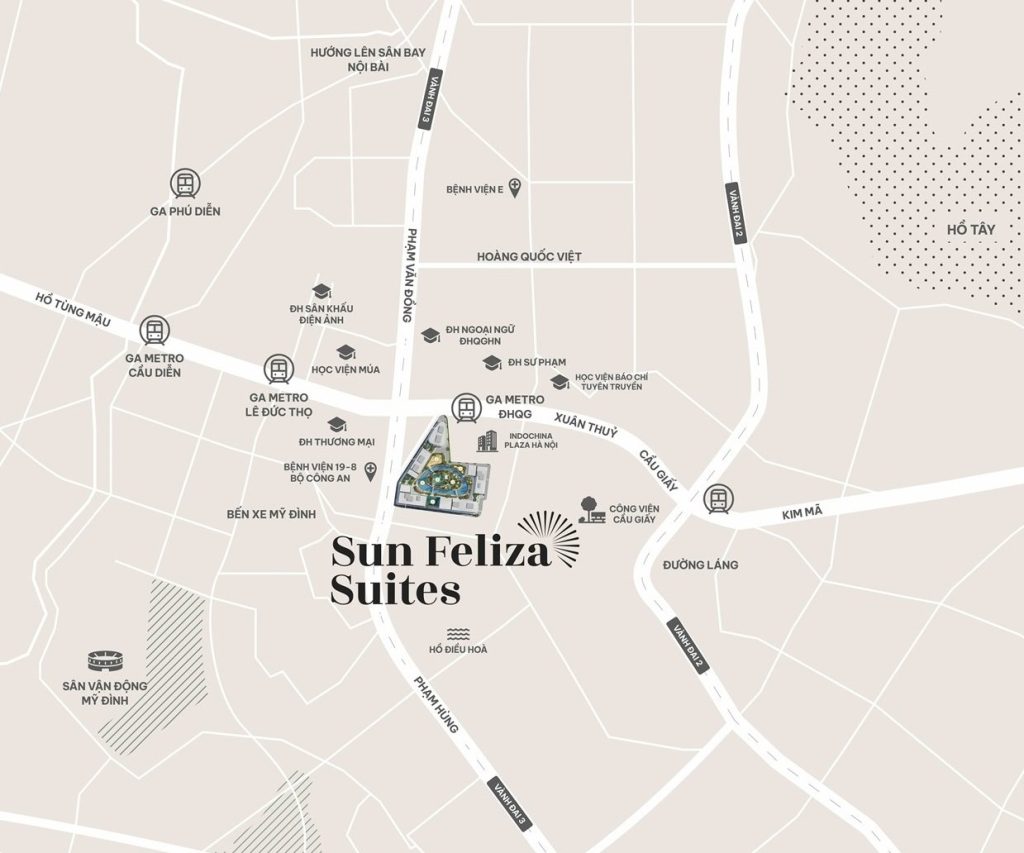 Vị trí dự án Sun Feliza Suites Cầu Giấy
